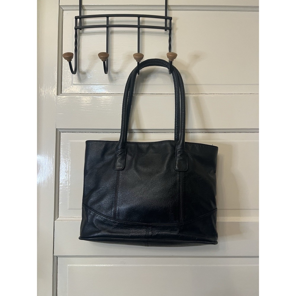 AmeriLeather Tote Shoulder Handbag  Black Classic Roomy Work 100% Leather